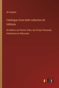 Catalogue d'une belle collection de tableaux
