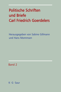 Politische Schriften Und Briefe Carl Friedrich Goerdelers