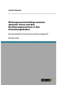 Wirkungszusammenhänge zwischen absoluter Armut und dem Bevölkerungswachstum in den Entwicklungsländern