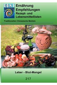 Ernährung -TCM - Leber - Blut-Mangel: TCM-Ernährungsempfehlung - Leber - Blut-Mangel