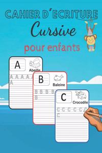 Cahier d'écriture cursive