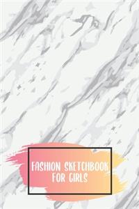 Fashion Sketchbook for Girls: Sketchbook for people ranging from fashion designers, stylists, artists to beginners just starting out. With model, and used to draw clothing design