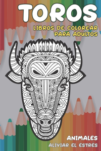 Libros de colorear para adultos - Aliviar el estrés - Animales - Toros
