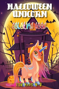Halloween Unicorn Coloring Book for Kids 4-8