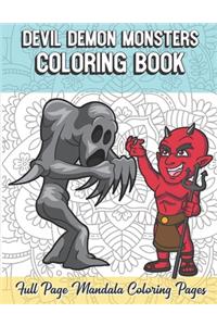 Devil Demon Monsters Coloring Book Full Page Mandala Coloring Pages