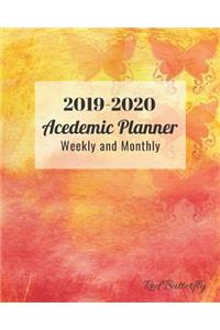 2019-2020 Academic Planner Weekly and Monthly Red Butterfly