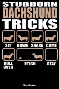 Stubborn Dachshund Tricks Weekly Planner