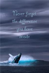 Never Forget the Difference You Have Made