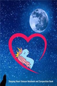 Sleeping Heart Unicorn Notebook and Composition Book