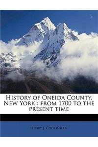 History of Oneida County, New York