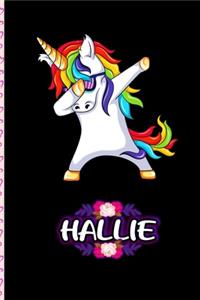Hallie - Dabbing Unicorn personalized named Notebook