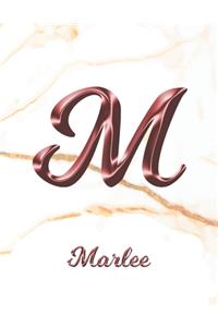 Marlee: 1 Year Weekly Planner with Note Pages (12 Months) - White Marble Rose Gold Pink Effect Letter M - 2020 - 2021 - Week Planning - Monthly Appointment 