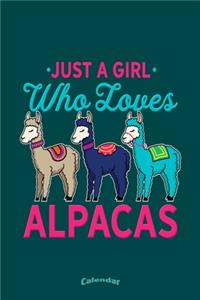 My Funny Alpaca Girl Love Calendar