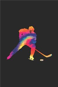 Tie Dye Hockey Notebook - Sports Gift for Hockey Player - Hockey Journal - Hockey Diary