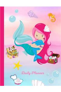 Daily Planner: 2019 - 2020 Mermaid Kailani Yearly Planner Pink & Blue Cover I January 19 - December 19 Writing Notebook Plan Days, Set Goals & Get Stuff Done