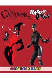 Catwoman and Harley Quinn Coloring Book: 2 in 1 Coloring Book for Kids and Adults, Activity Book, Great Starter Book for Children with Fun, Easy, and Relaxing Coloring Pages