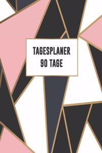 Tagesplaner 90 Tage: Einfacher Überblick Über Die Terminpläne - Rosa Und Gold Mosaik-Linien Design - 3-Monatsplaner Mit Kalender - Planer 12 Wochen - Ideal Für Die Schul