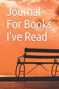 Journal for Books I've Read