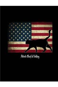 Patriotic Black Cat Walking - Composition Notebook - 7.44 x 9.69 in College Rule