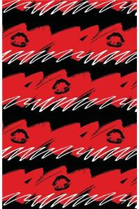 Bullet Journal Black Lips - Abstract Black and Red Pattern