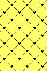Journal Notebook Black Quilted Hearts Pattern 6