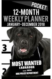 2018 Pocket Weekly Planner - Most Wanted Labrador