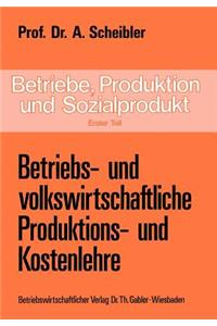 Betriebe, Produktion Und Sozialprodukt
