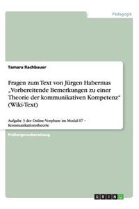 Fragen zum Text von Jürgen Habermas 