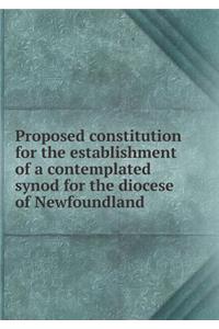Proposed constitution for the establishment of a contemplated synod for the diocese of Newfoundland