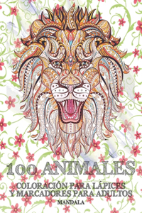 Coloración para lápices y marcadores para adultos - Mandala - 100 animales