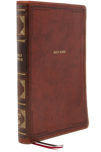 Nkjv, Reference Bible, Center-Column Giant Print, Leathersoft, Brown, Red Letter Edition, Comfort Print
