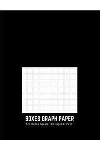 Boxes Graph Paper 1/2 Inches Square 100 Pages 8.5