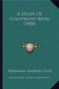 A Study of Colophony Resin (1900)