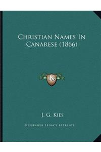 Christian Names In Canarese (1866)