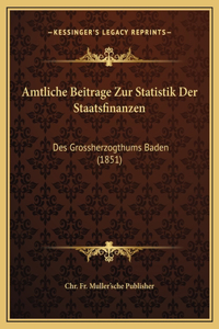Amtliche Beitrage Zur Statistik Der Staatsfinanzen