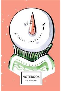 Notebook: Dot-Grid Journal, 122 Pages 5.5x8.5 Winter Christmas Snowman