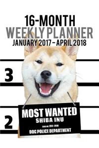 2017-2018 Weekly Planner - Most Wanted Shiba Inu