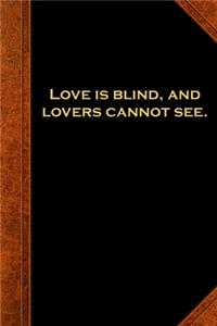 2020 Daily Planner Shakespeare Quote Love Is Blind 388 Pages