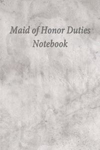 Maid of Honor Duties Notebook
