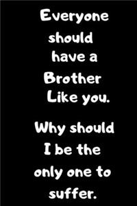 Everyone should have a Brother like you.Why should I be the only one to Suffer.