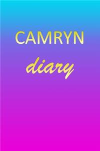 Camryn: Journal Diary - Personalized First Name Personal Writing - Letter C Blue Purple Pink Gold Effect Cover - Daily Diaries for Journalists & Writers - J