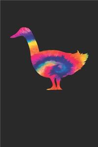 Tie Dye Duck Notebook - Ducks Gift - Vintage Duck Lover Journal - Tie Dye Diary for Duck Lovers Zookeepers Endangered Animal Activists
