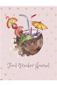 Food Tracker Journal: Coconut On Pink Meal Notebook To Log Calories, Sugar, Carb, Fat Diet Planner Healthy Living Diary