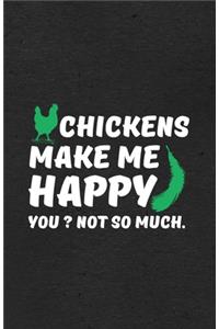 Chickens Make Me Happy You Not So Much A5 Lined Notebook