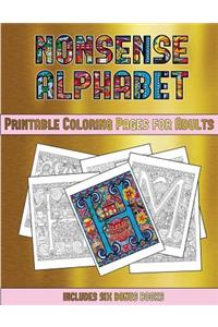 Printable Coloring Pages for Adults (Nonsense Alphabet)