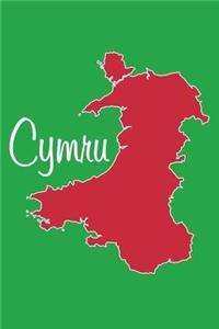 Cymru - National Colors 101 - Green Red & White - Lined Notebook with Margins - 6X9