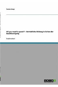 All you need is speed!? - Betriebliche Bildung in Zeiten der Beschleunigung