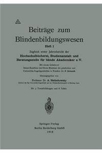 Beiträge zum Blindenbildungswesen