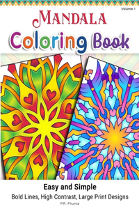 Mandala Coloring Book Easy and Simple, Volume 1