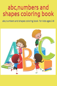 abc, numbers and shapes coloring book